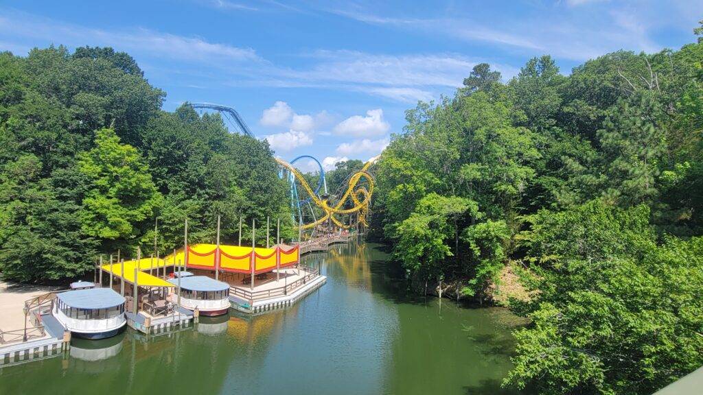 Rhine River and roller coasters at Busch Gardens Williamsburg