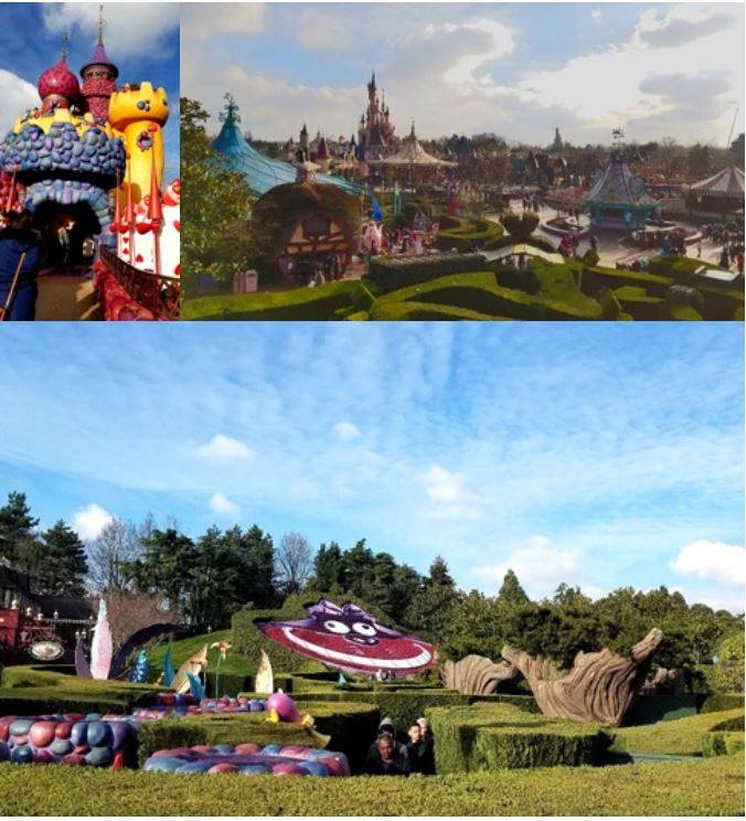 Alice in Wonderland maze in Disneyland Paris