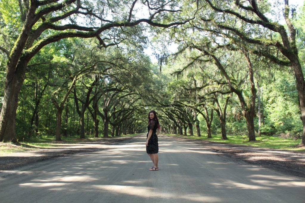 Carrie at the Wormsloe Historic Site in Savannah, GA