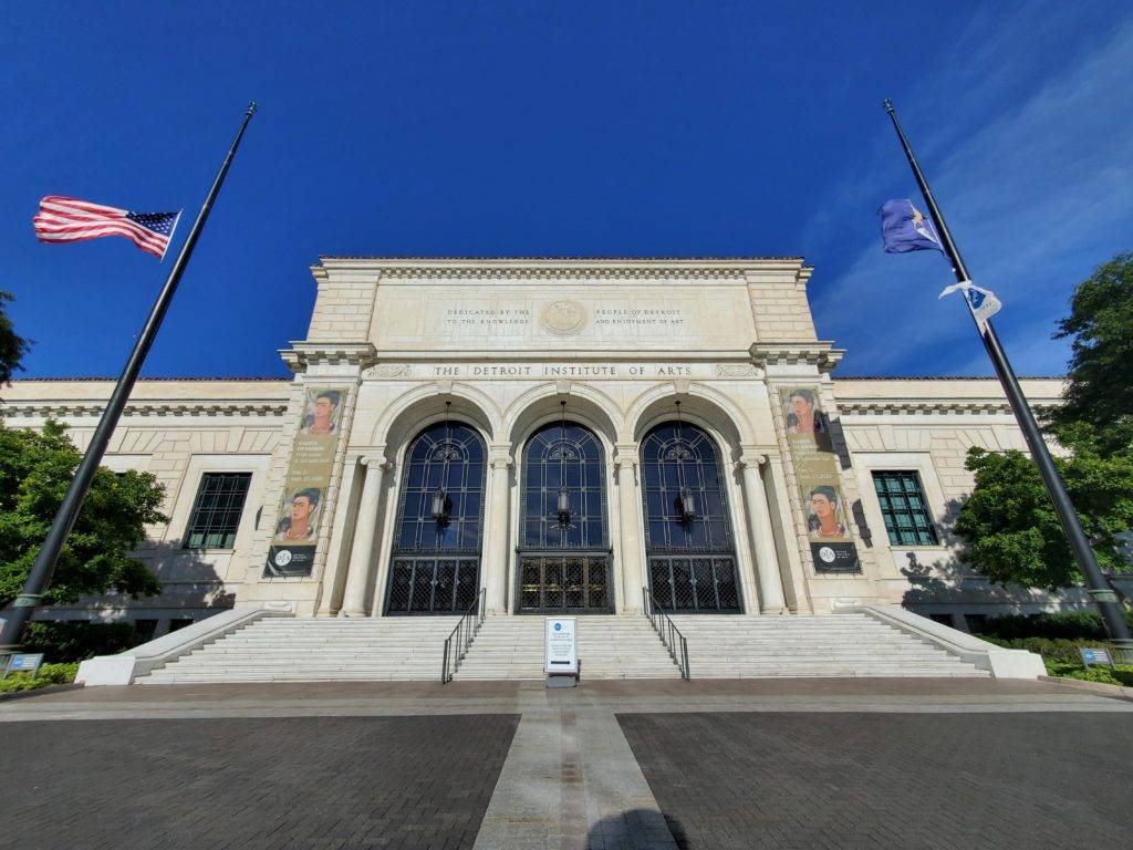 The exterior of the DIA museum in Detroit