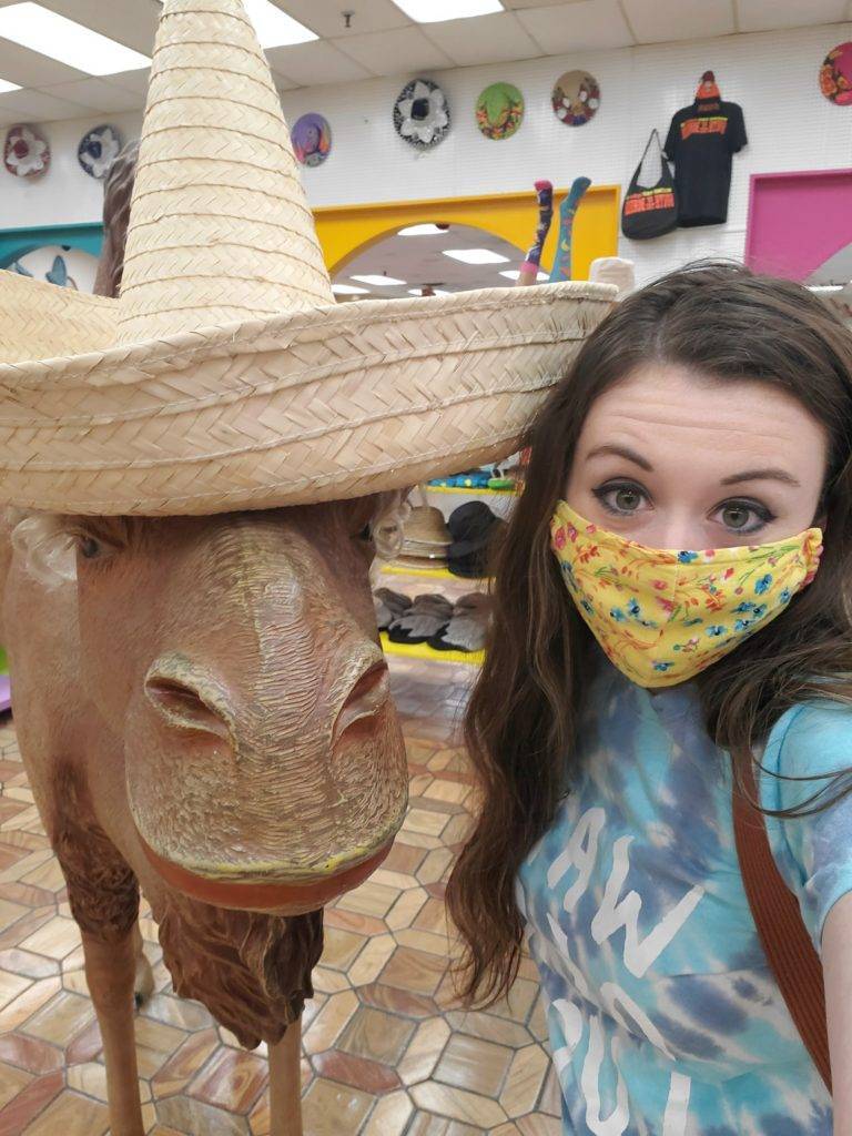 Camel wearing a hat at SOB