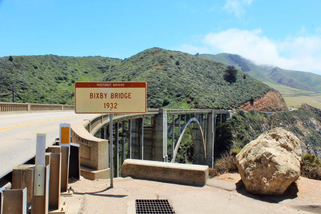 Bixby Bridge and sign on Highway 1