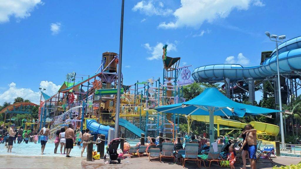 Walkabout Waters children's playground in bright colors at Aquatica