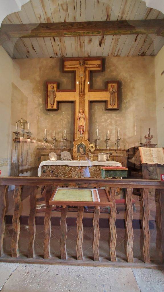 Caravaca cross inside the carmel mission