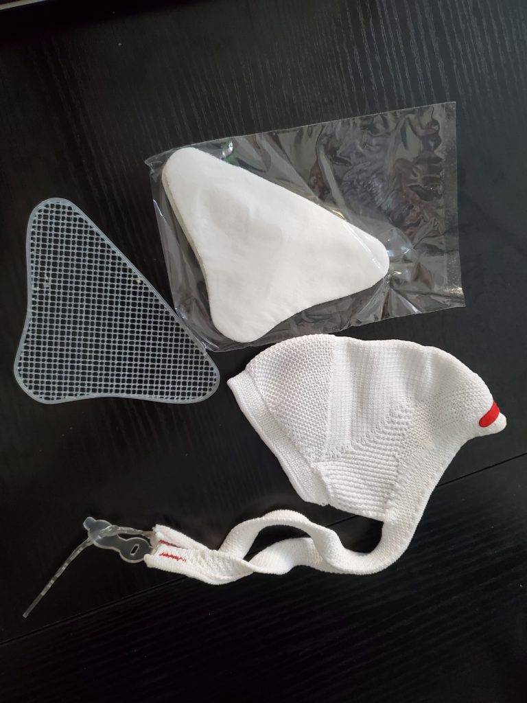 mask, 3D filter support, and triple filters for Fiber Knit