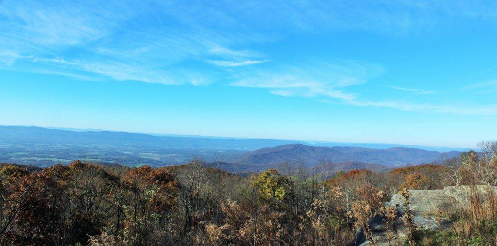 Panoramic view of Bald Face Mountain Overlook, Skyline Drive