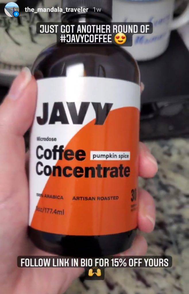 Javy coffee concentrate in pumpkin spice. Travel size, holiday gifts