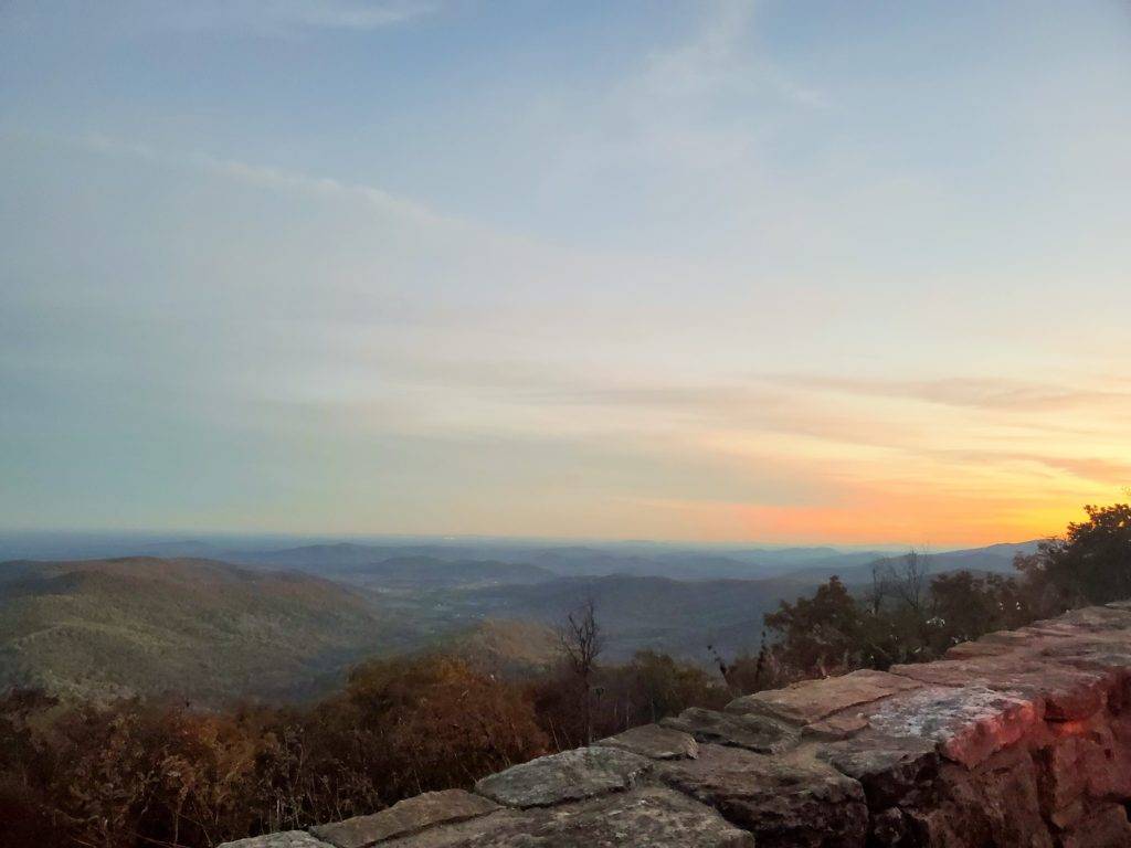 shenandoah mountains at sunset