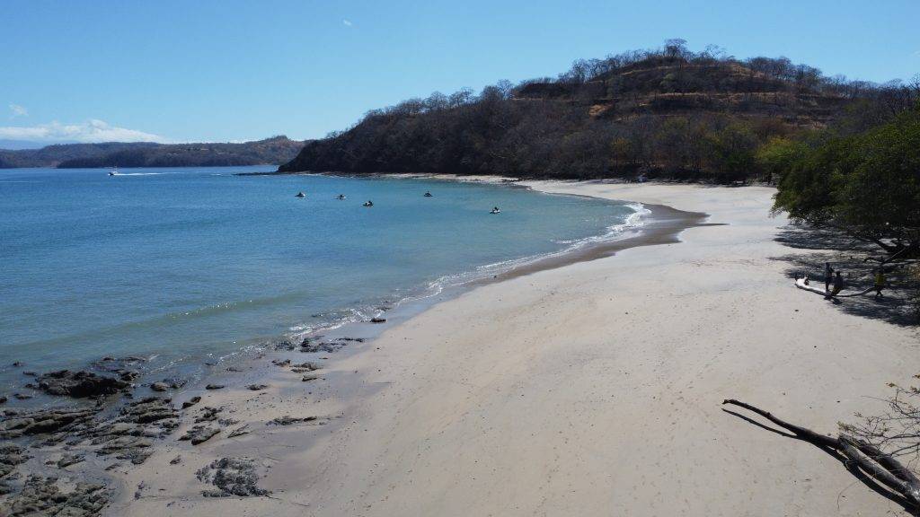 One of the white-sand beaches in teh gulf of Papagayo