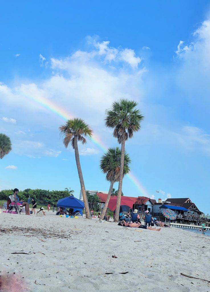 rainbow at Ben T Davis beach in Tampa