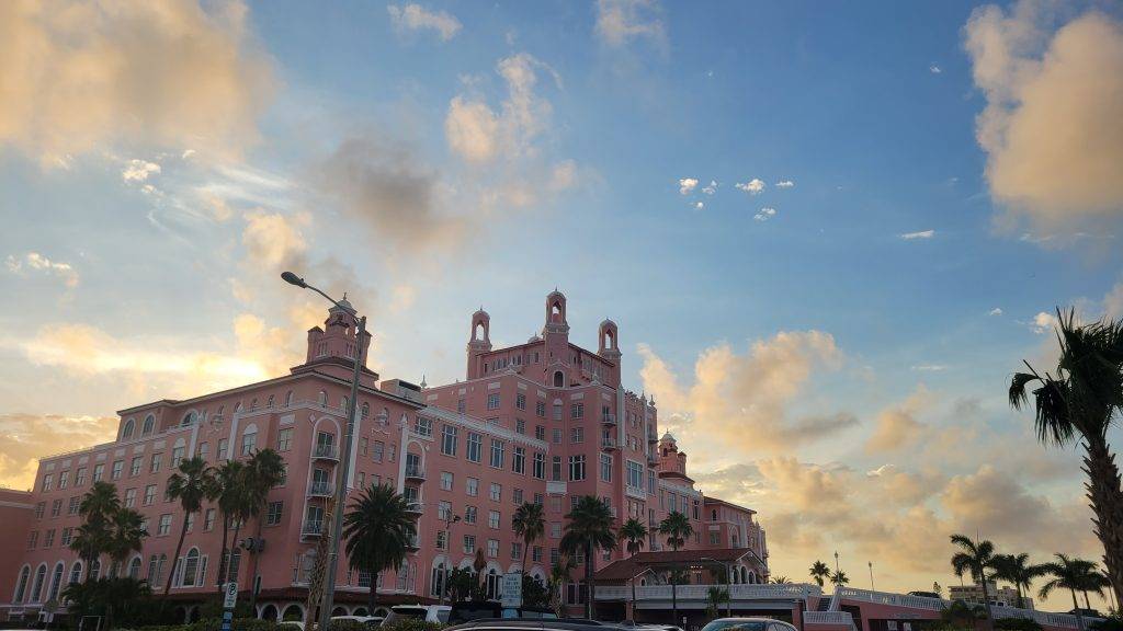 the Don CeSar hotel at sunset, St. pete beach florida