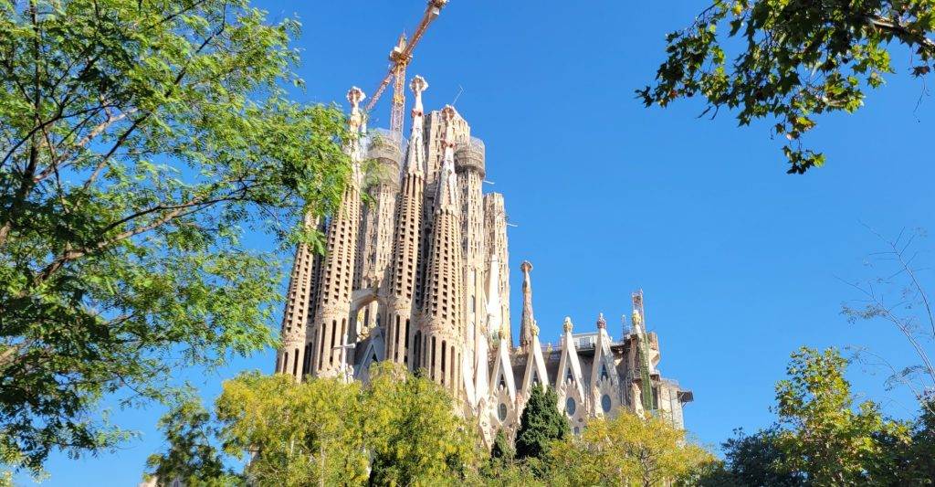 La Sagrada Familia standing above the Barcelona skyline