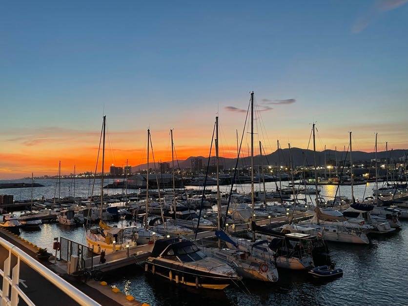 Mataro marina at sunset