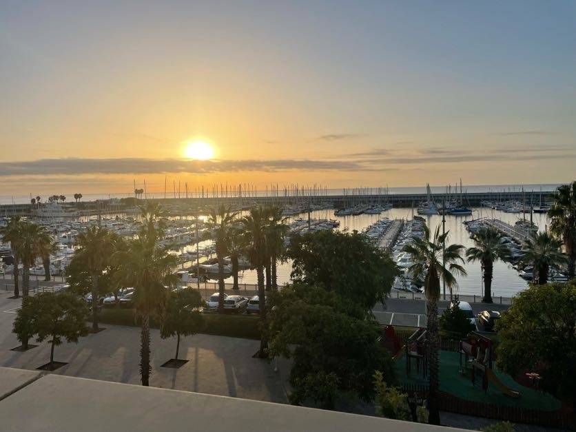 sunset over the Mataro marina