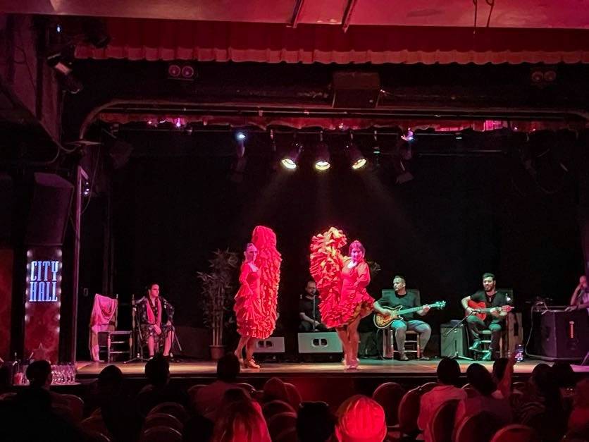 Women performing in a flamenco show