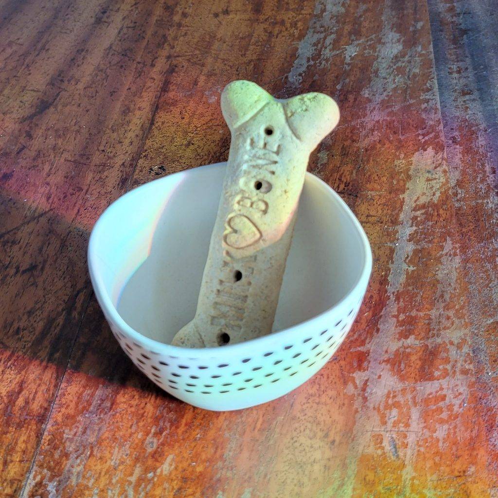 dog bone on a counter