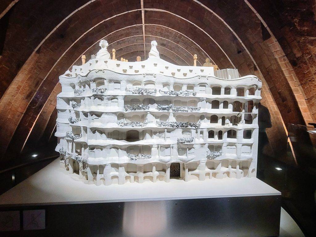 white model of Gaudi's Casa Mila design