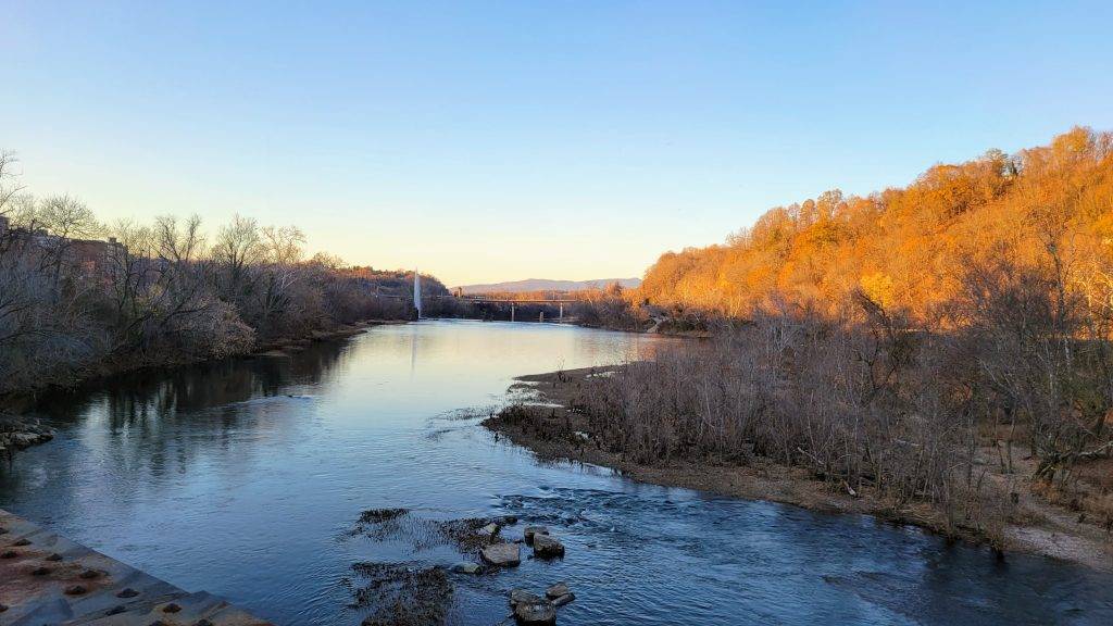 View of the James River from Percival's Island Natural Area in Lynchburg, VA