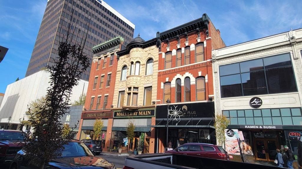 Shops and businesses in downtown Lynchburg, VA