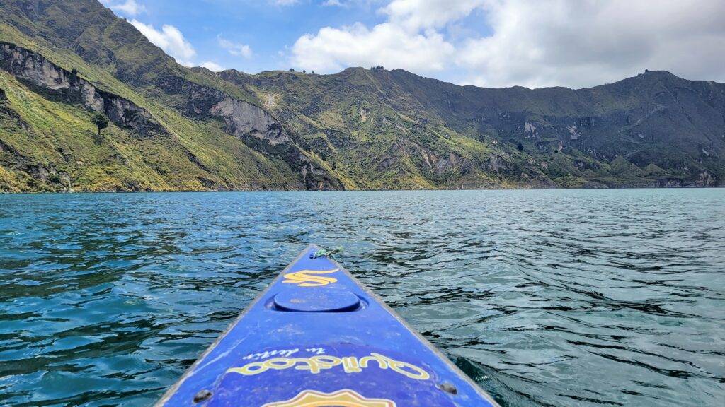 A kayak on Quilotoa Crater Lake