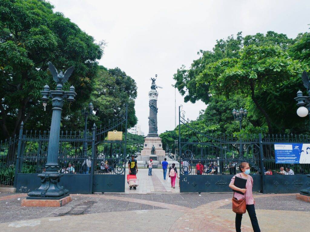 Entrance to Parque Centenario in Guayaquil, Ecuador