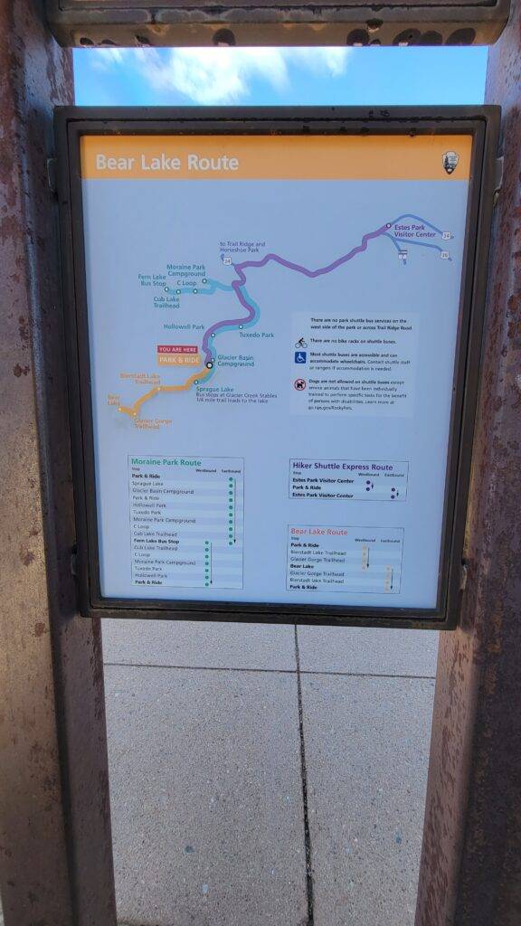 Photo of the Park and ride schedule in rocky mountain NP