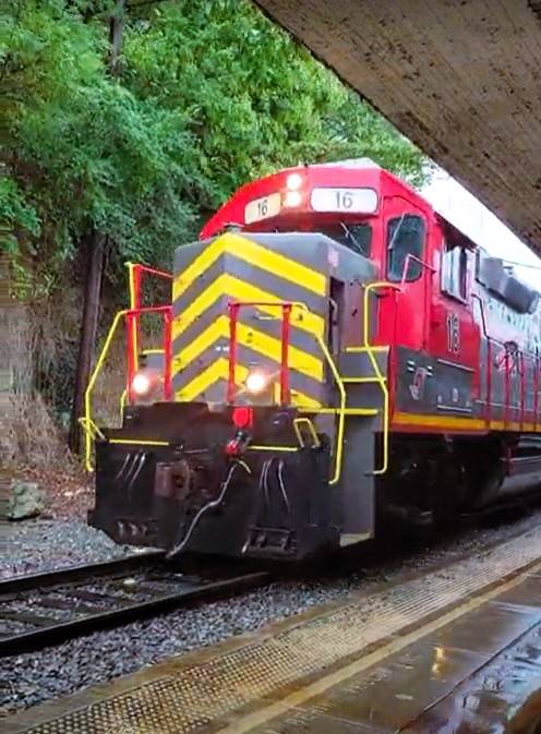 Hogwarts express pulling into the stations at the Queen City festival