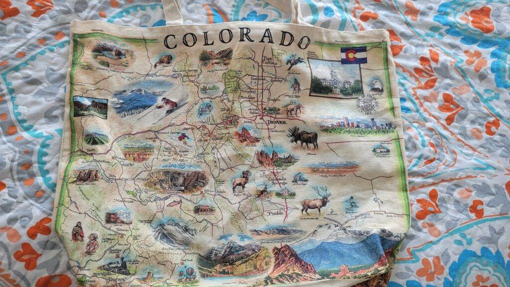 Xplorer map tote bag- holiday gift guide for travelers