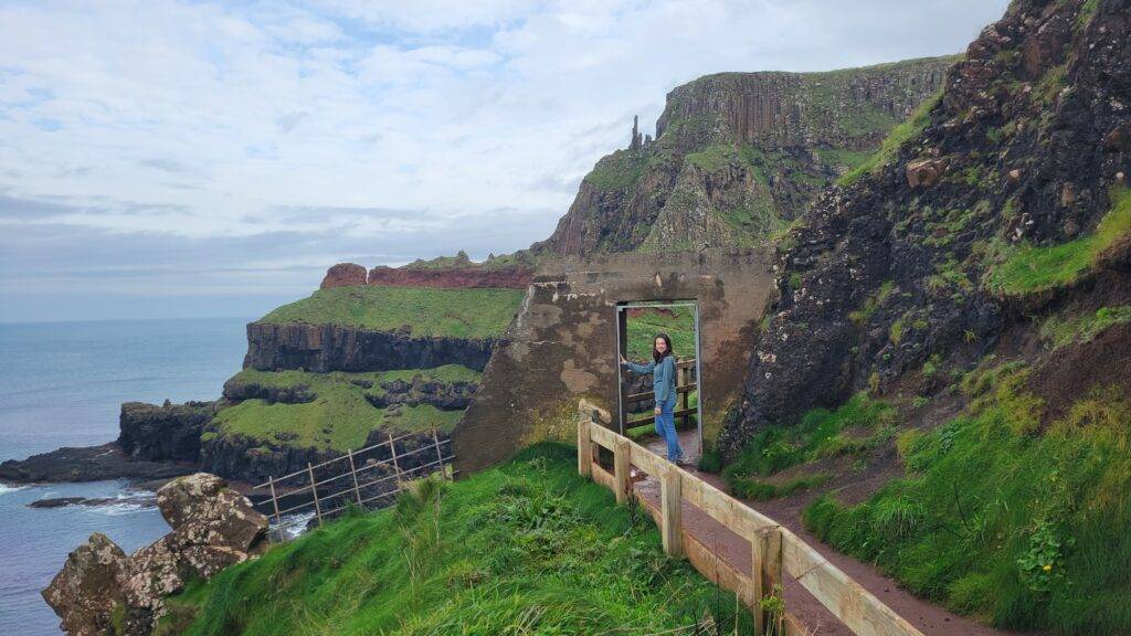 sweeping cliffs and ocean in the background