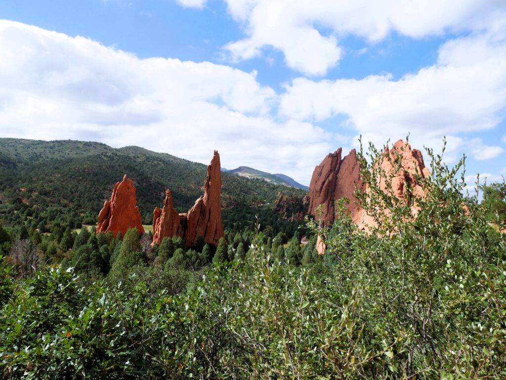 red rock formations in garden of the gods
