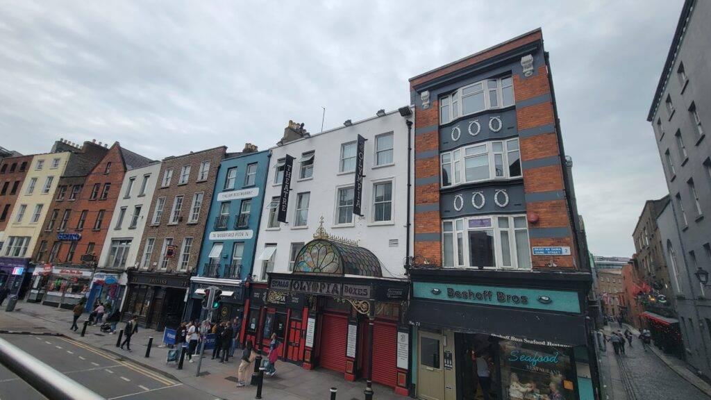 multi-colored row buildings in Dublin, Ireland