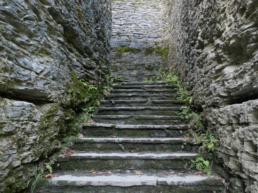 rocky staircase at Watkins Glen