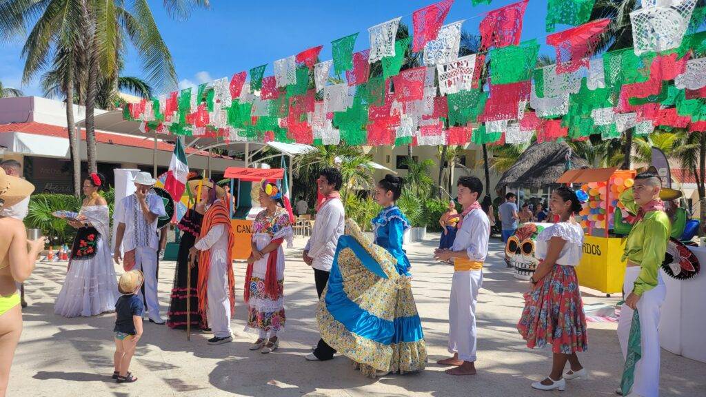 Staff dressed for Mexican Independence Day celebrations at Viva Maya in Playa del Carmen