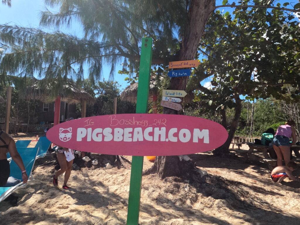 Pigs Beach in Nassau, Bahamas