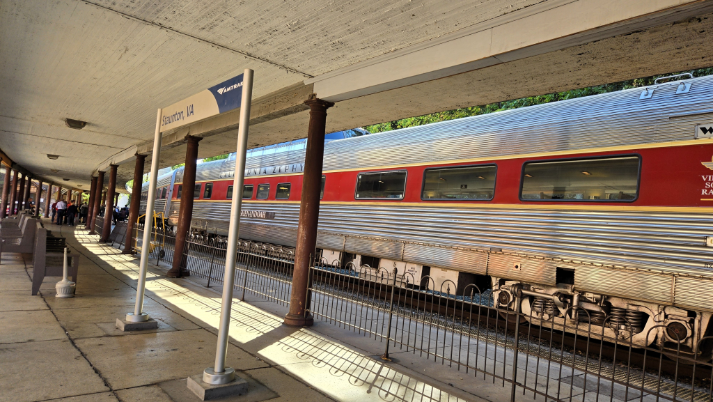 The Virginia Scenic Railway train in the Staunton station