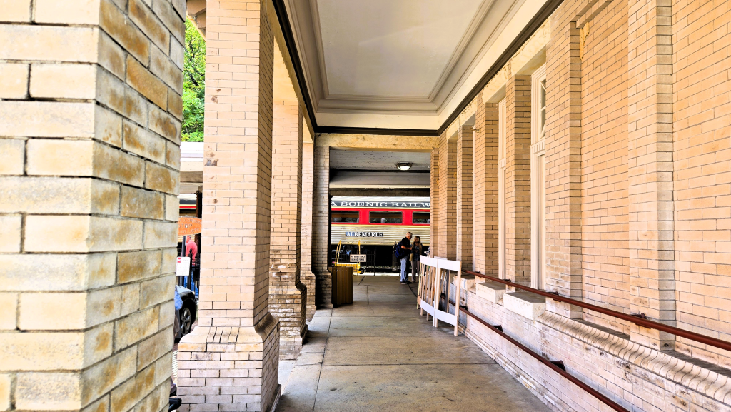 Pillars and brickwork at the Staunton Train Station, Virginia Scenic Railway