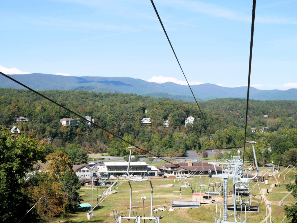 Views of Bryce Resort, Basye, VA from the downhill mountain biking lift